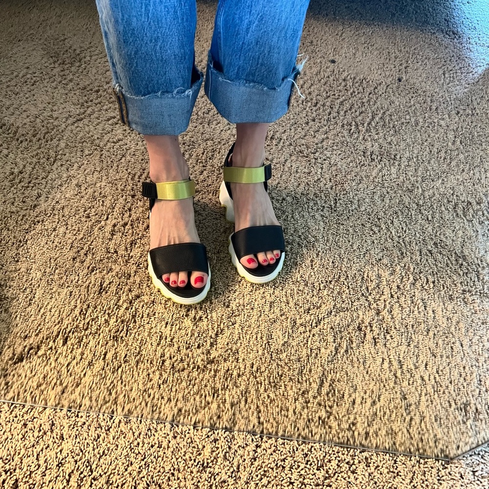 Sorel strap sandal with chunky heel